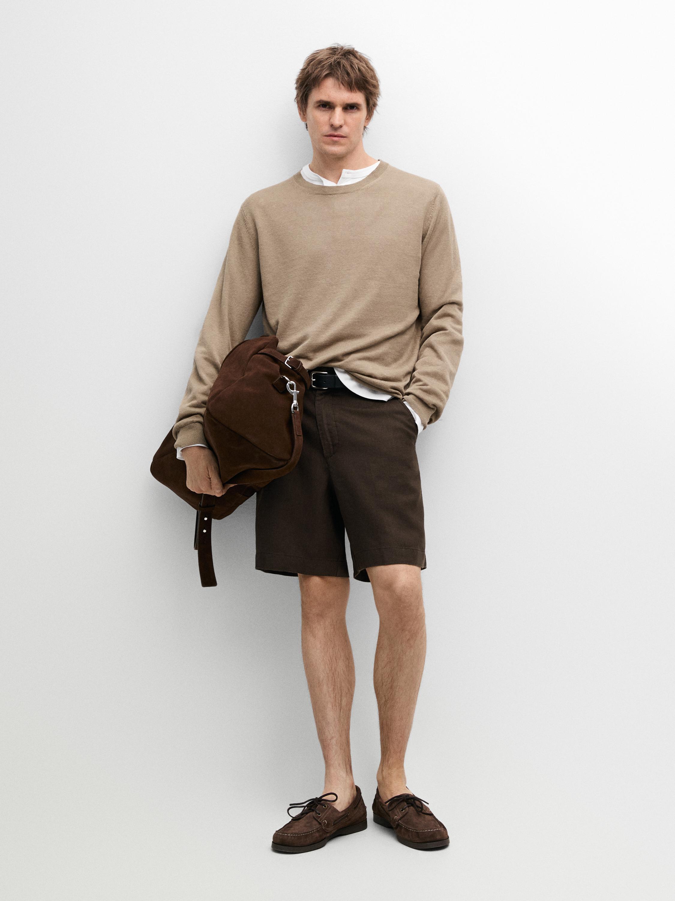Bermuda longue en lin total look